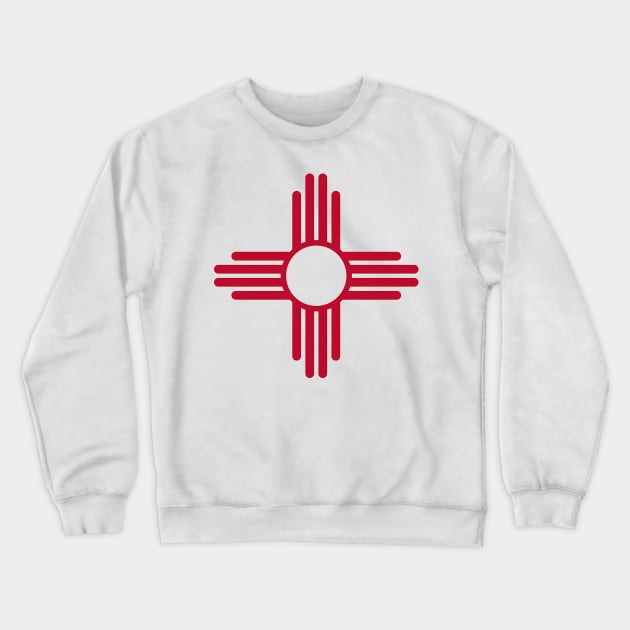 State Flag of New Mexico, USA - Zia Sun Symbol Crewneck Sweatshirt by SolarCross